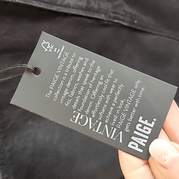 PAIGE Vintage Black Denim Skirt Size 27 - Picture 3 of 10